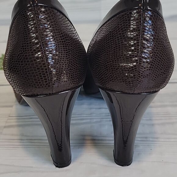 Giani Bernini Simone Peep Toe Faux Snakeskin Heels Womens Size 9M - Picture 6 of 11